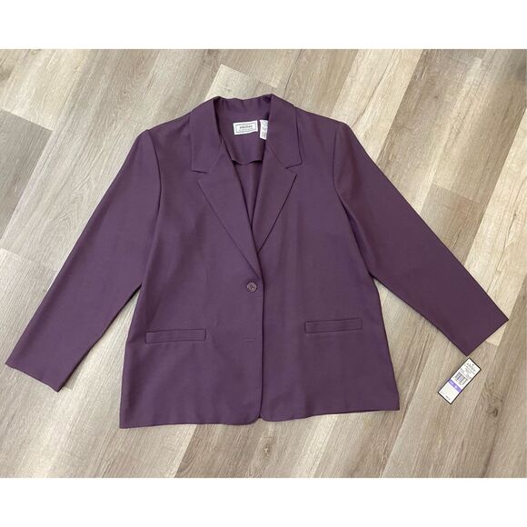 Adeline by Alfred Dunner NWT Eggplant Purple 2-Button Blazer, Size 18, MSRP $50 - Picture 7 of 7